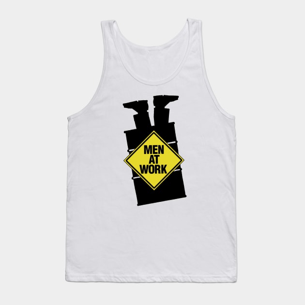 Men At Work Cut Out Tank Top by BigOrangeShirtShop